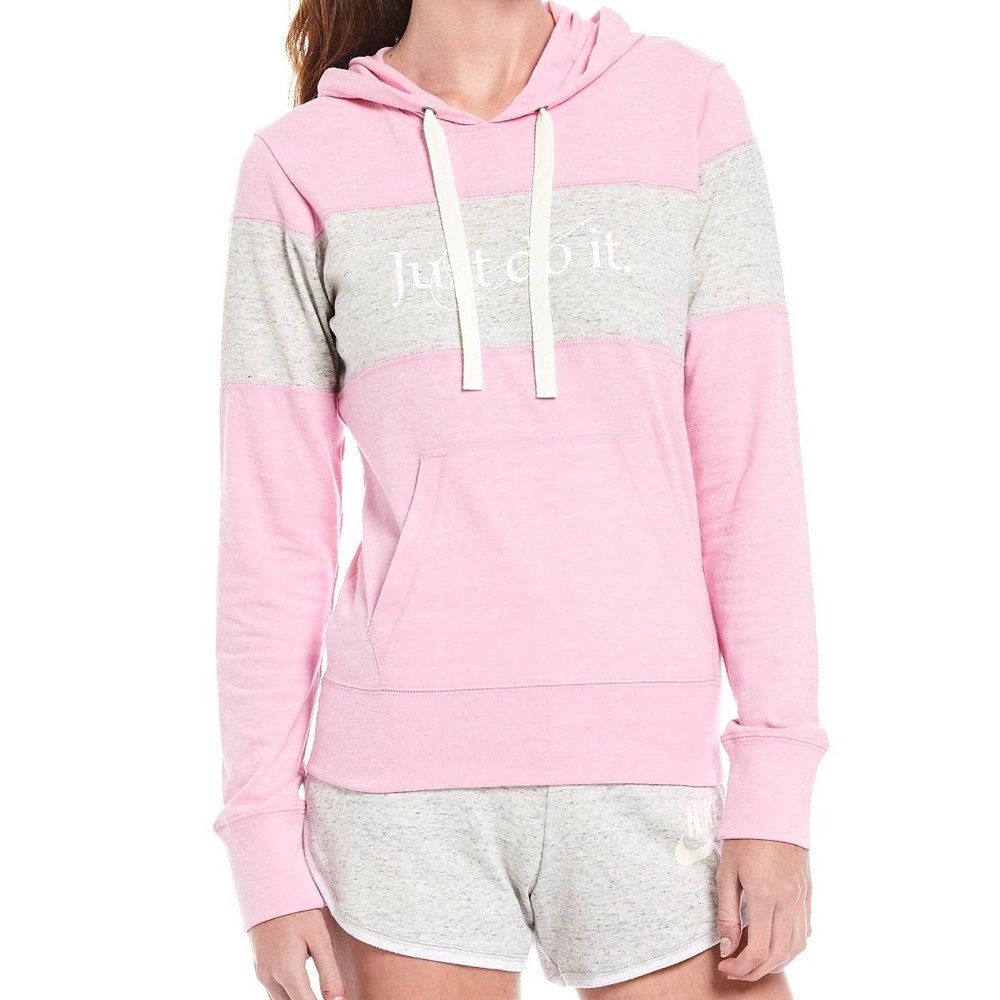 Nike Gym Vintage Colorblock Just Do It Logo Hoodie